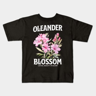 Oleander blossom,  Oleander Sweatshirt, flowers, floral art, watercolor illustration of nerium oleander, poisonous plant, wild oleander Kids T-Shirt